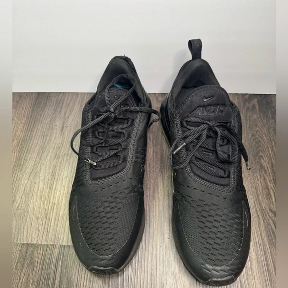 🔥Nike Air Max 270 Triple Black Breathable Mesh Men Athletic Sneakers Size 10.5 - Picture 4 of 12